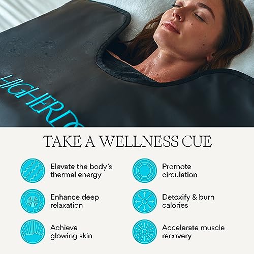 HigherDOSE Infrared Sauna Blanket and Towel Insert - Personal Sauna to Relax & Detox Your Body and Mind at Home - Includes GOT Certified 100% Organic Cotton Reusable & Machine-Washable Towel (2 pcs)