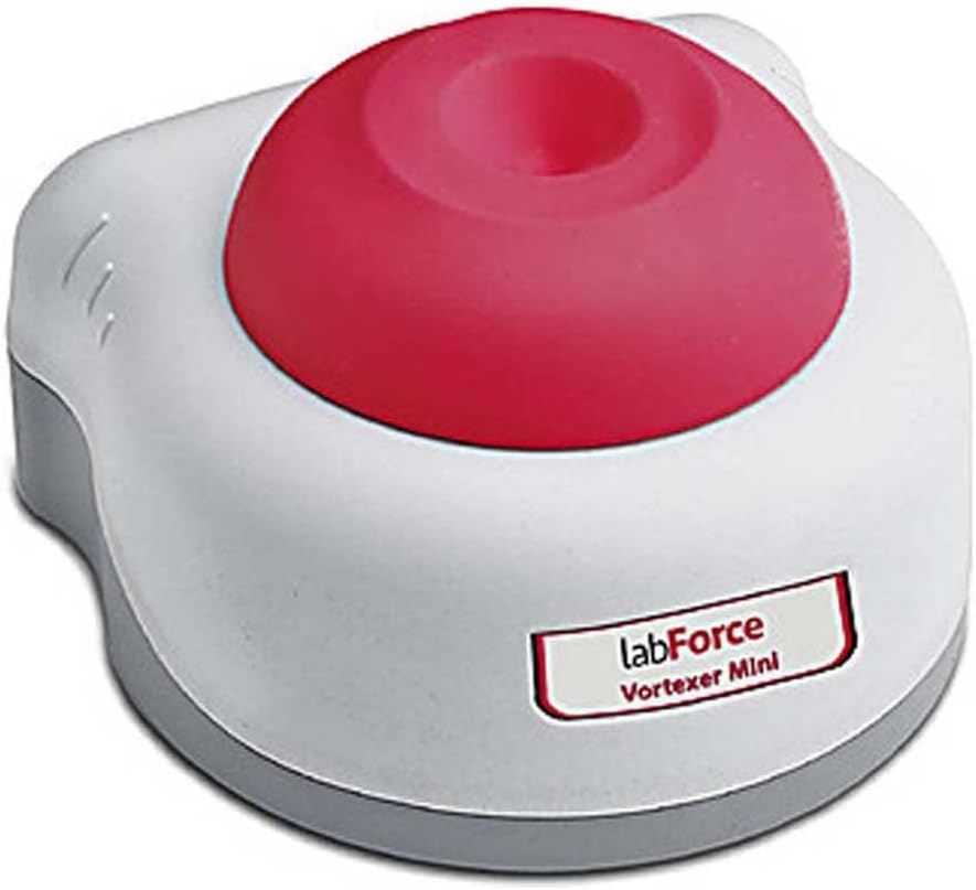 lab Force 1154J92 Mini Vortexer Mixer with Purple Cup Head, US Plug, 100V-240V, 50/60Hz, 0.7A, 3.7" Width, 3.9" Length, 2.6" Height