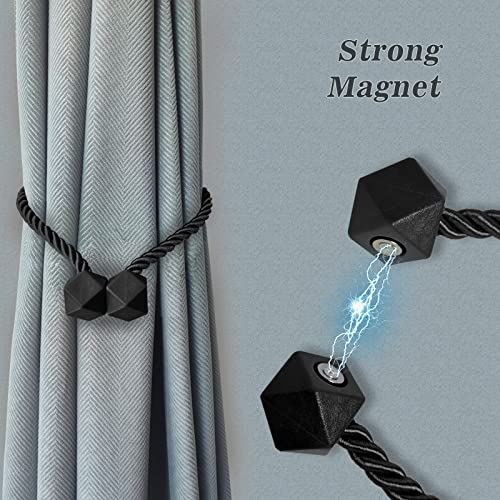 image for Hion Magnetic Curtain Tiebacks White 2pcs, Curtain Tiebacks Buckles Ho
