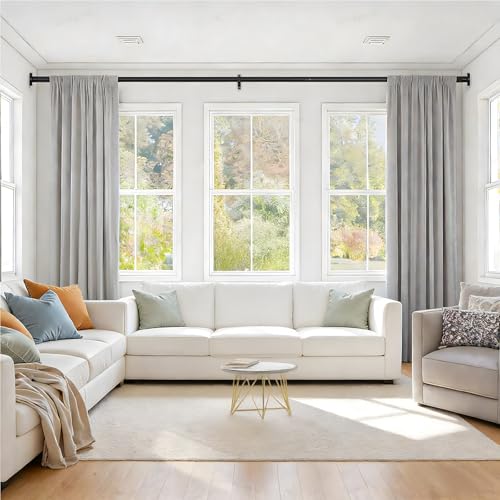 Image of AIZESI 41-100 Inch Heavy Duty Black Tension Curtain Rod - No Drilling, Adjustable, Rust-Proof for Outdoor, Living Room, Bathroom