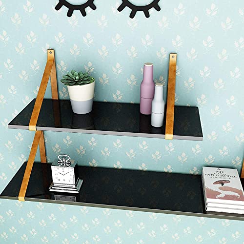 Image of HOME13 Kitchen Wallpaper Black Gloss Peel and Stick Self-Adhesive Removable Thicken Waterproof for Kitchen Countertop Cabinet Wardrobe(12x86 Inch, Glossy Black Wallpaper)