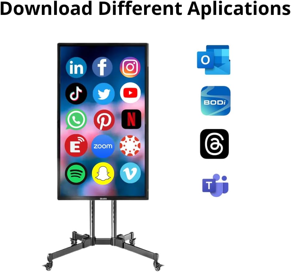 GOLIATH Smart Board - Touch Screen TV - Electronic Whiteboard - Smart Board for Classroom - Touch Screen Smart TV - Digital Whiteboard - Smart Calendar - Digital Signage Displays - Screen Mirroring