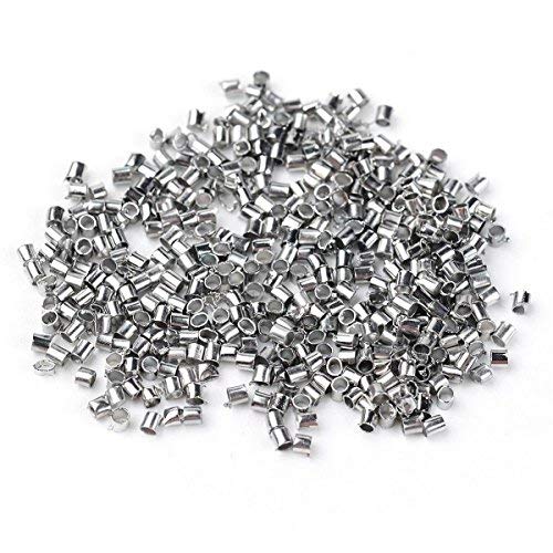 LOT DE 300 PERLES A ECRASER TUBE METAL ARGENTE 1,5 MM - CREATION PERLES