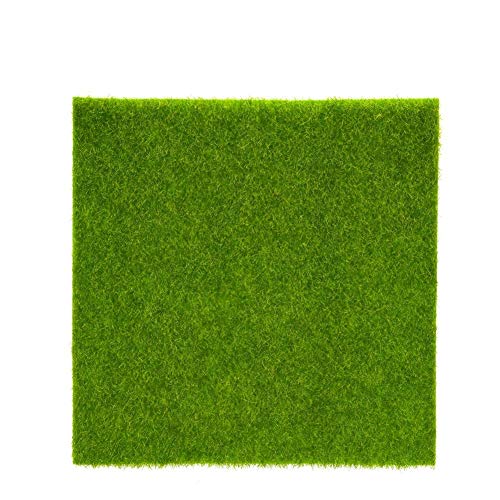 Nikou Artificial Grass Pile Roll, Fake Lawn 30 x 30cm PVC Natural and Realistic Looking Fake Grass for DIY Dolls House Garden and Synthetic Turf Micro Landscape