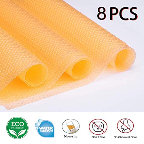 JoGoi 8er Antibakterielle Kühlschrankmatten Matten entziehen Feuchtigkeit und Gerüch rutschfest,abwaschbar und DIY zuschneidbar Kühlschrank Matten [29cm x 45cm]