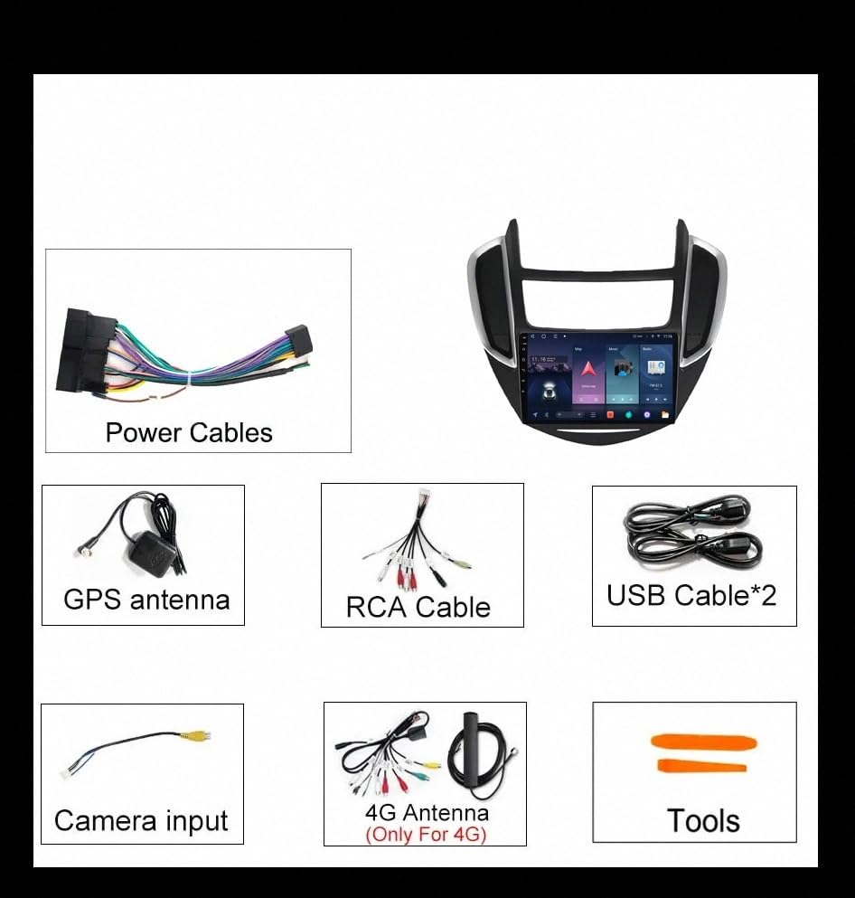 Radio coche 2 DIN con Android Auto para Chevrolet Trax 2015 Bluetooth GPS 7