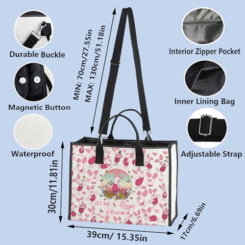 WZMPA Pig Crossbody Bag Pig Lover Gift Let The Magic Blossom Cartoon Shoulder Bag Movie Merchandise2