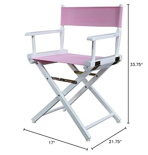 Casual Home 200-01/021-22 Director Chair 18" - Classic Height Whiteframe/Pink Canvas #TOP5