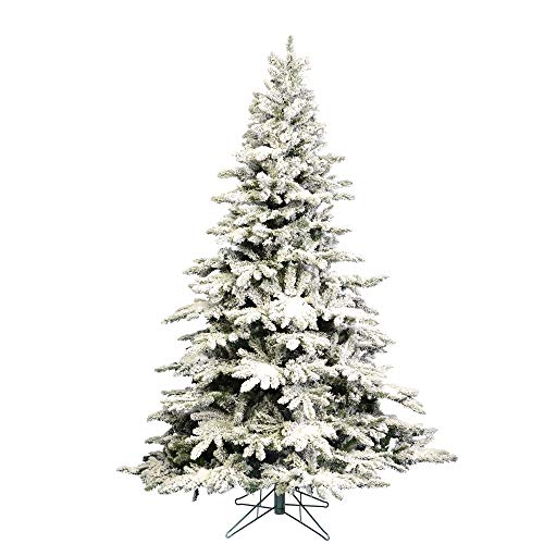 Vickerman 7.5 ft Tall Flocked Utica Fir Artificial Christmas Tree - with 1650 Tips - Unlit