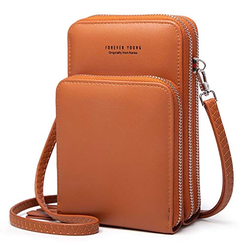 SwooK Girls/Womens Metal Sling Crossbody Bag for Mobile Cell Phone Holder Pocket Wallet (Brown) (B08HNGQQ42) Amazon Price History, Amazon Price Tracker