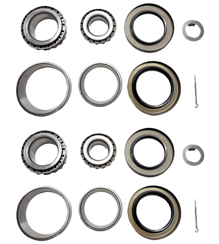 (Sets of 2) WPS Trailer Hub Wheel Bearing Kit 25580 14125A with Double Lip Grease Seals 10-36 2.250'' I.D. and 10-10 2.125'' I.D. for 7000# lb. Axles