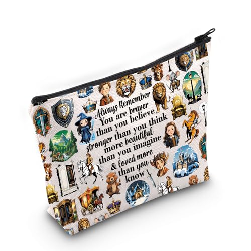 WZMPA Narnia Travel Pouch Bag Narnia Fans Gift You Are Braver Stronger Beautiful Than You Know Narnia Zipper Bag Narnia Merch (Always Narnia)