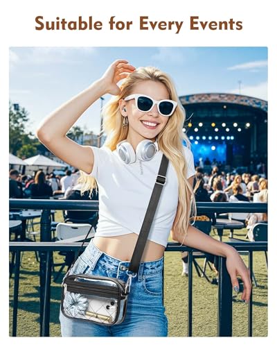 Clear Crossbody Bag Stadium Approved, Small Clear Purse for Women Stadium Crossbody for Events Sports Outfits2