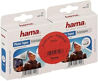 Hama Podklejki do zdjęć (1000 sztuk, saamoprzylepne, dwustronne, 12x13 mm) białe