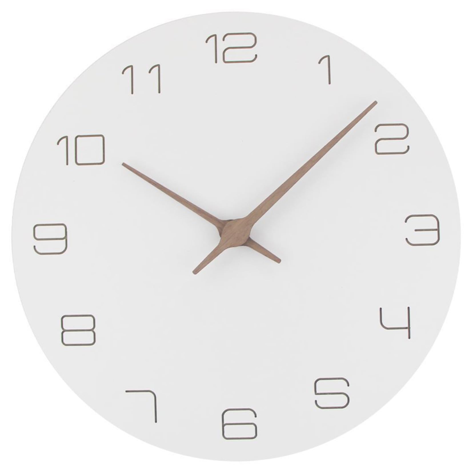 Horloge murale en bois MDF blanc moderne et silencieuse pour la décoration du salon