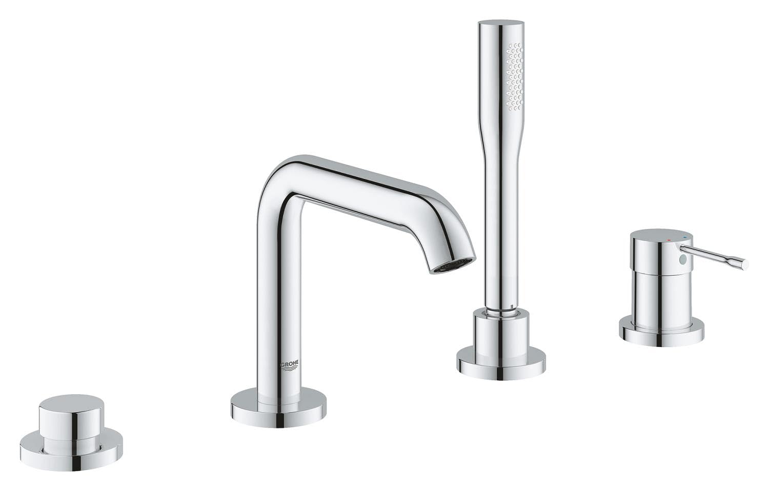 Grohe Essence Mitigeur Bain/Douche 4 trous, Facade pour combiné Monocommande, Chrome, 19578001