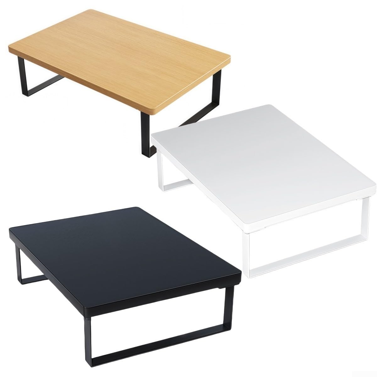 Supporto per forno a microonde in legno e metallo, con piedini antiscivolo, per fornelli a induzione, 40 x 30 x 8,5 cm (bianco)