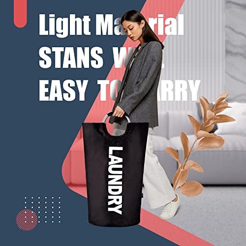 Caroeas Tall Laundry Basket 90L, Large Hamper, Freestanding Laundry Bag - 2