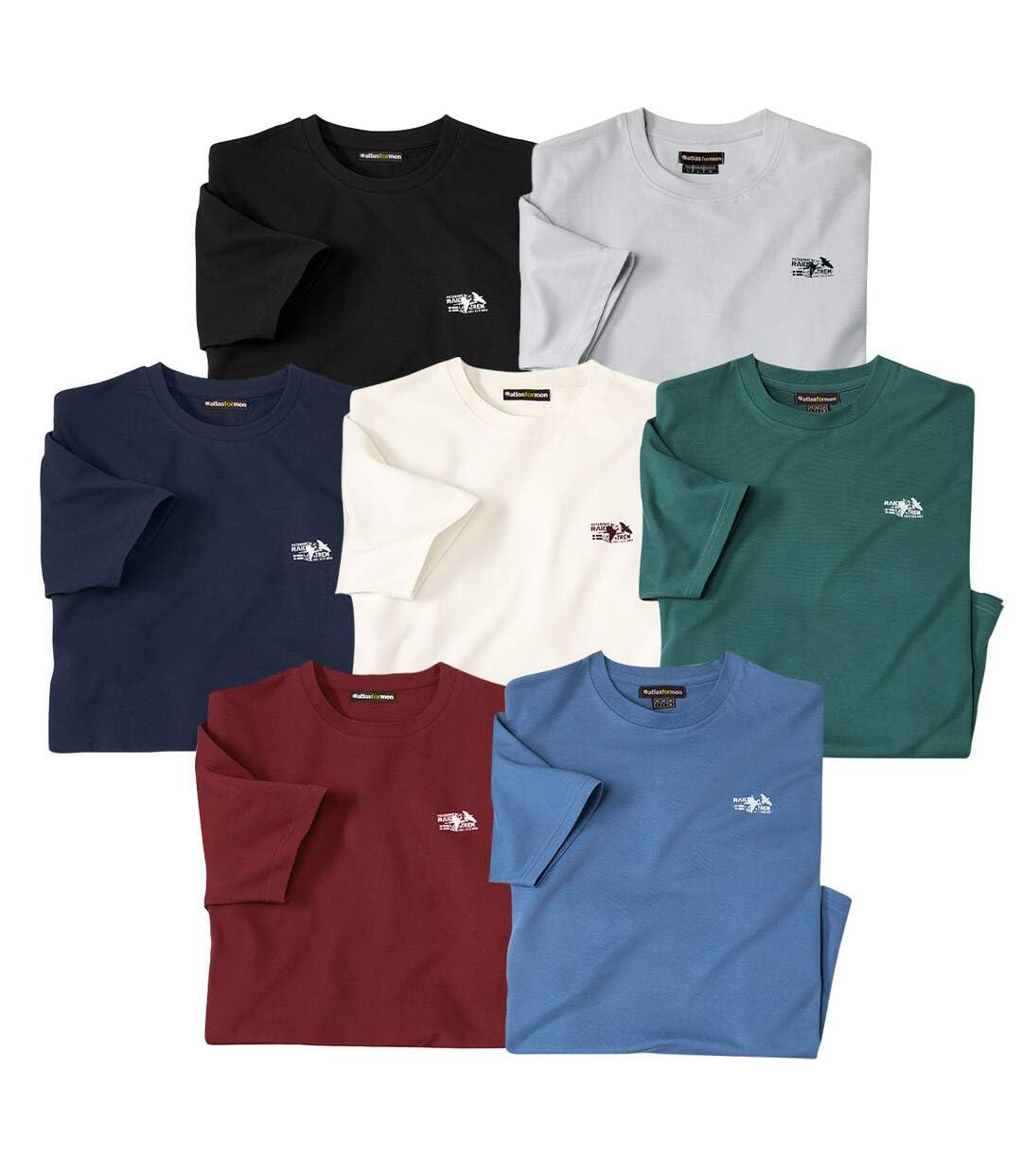 ATLAS FOR MEN - Lot de 7 Tee-Shirt Manches Courtes - Disponible en Grandes Tailles du M au 5XL