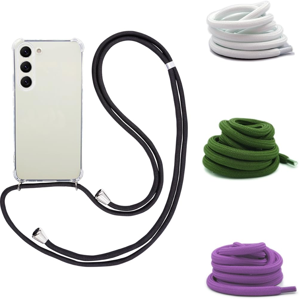 Sadaaga Crossbody Phone Case with Strap for Samsung Galaxy S23 Plus, Lanyard Phone Case with Multicolor Crossbody Phone Strap, Phone Lanyard Holder around Neck, Phone Neck Holder, Installation Guide