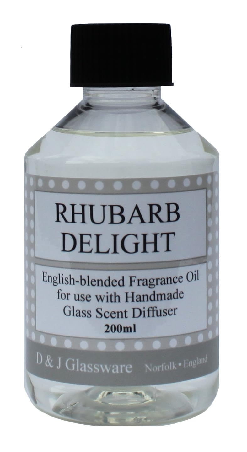 D&J Glassware Rhubarb Delight Reed Diffuser Oil Refill, 200ml, Home Fragrance
