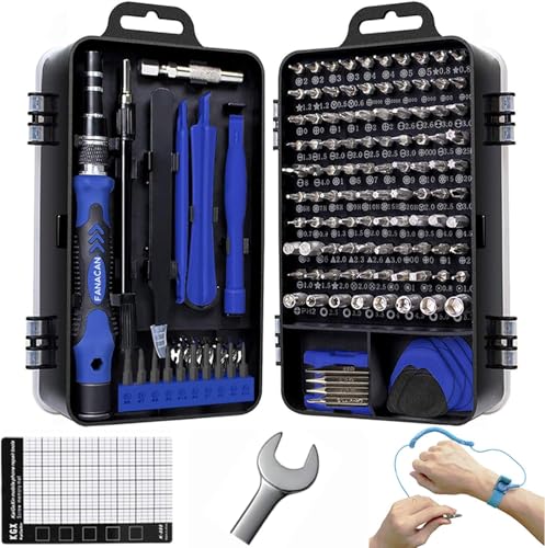 FANACAN 160in1 精密ドライバーセット 磁気ドライバー トルクス マイナス 三角 六角 プラス 星型 y字ドライバー 特殊ネジ対応 工具セット iPhone MacBook iPad Switch PS4 PS5 PC メガネ タブレット スマホ パソコン 修理ツールキット