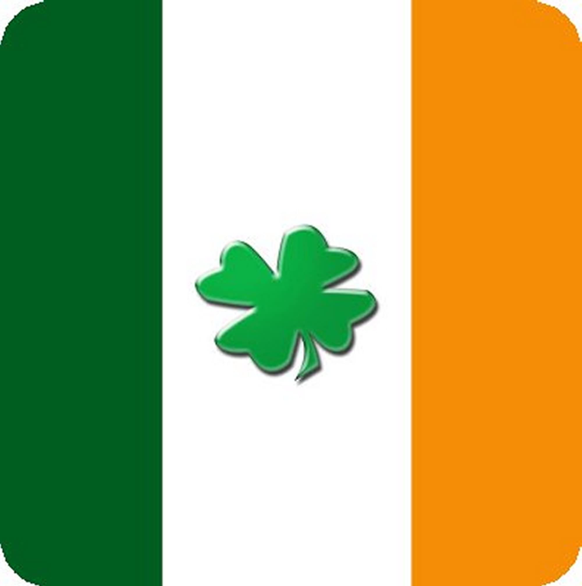 Pj4u Multicolor Ireland Shamrock Irish Set Of 6 Aluminium Coasters With Cork Feet In A Presentation Box