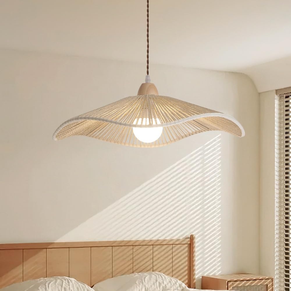 Boho Lampa Wisząca Kreatywna Lampa W Stylu Stołu Jadalni Rattanu Ręcznie