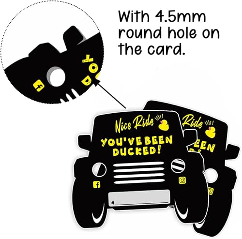 Miniatura 6 de Waxvery Etiquetas de pato, You've Been Ducked, lindas etiquetas de pato amarillo y negro para automóvil, tarjeta de juego de patito de pato, tarjeta