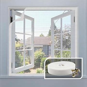 AMIGO Zanzariere in fibra di vetro - 130 x 150 cm - Senza foratura, facile da installare - Bianco