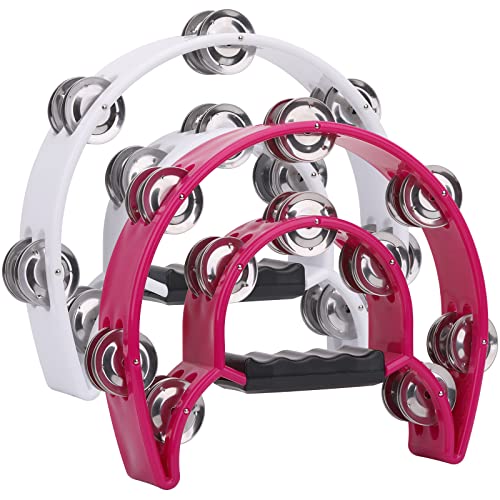 2Pack 10" Double Row Tambourine for Adult