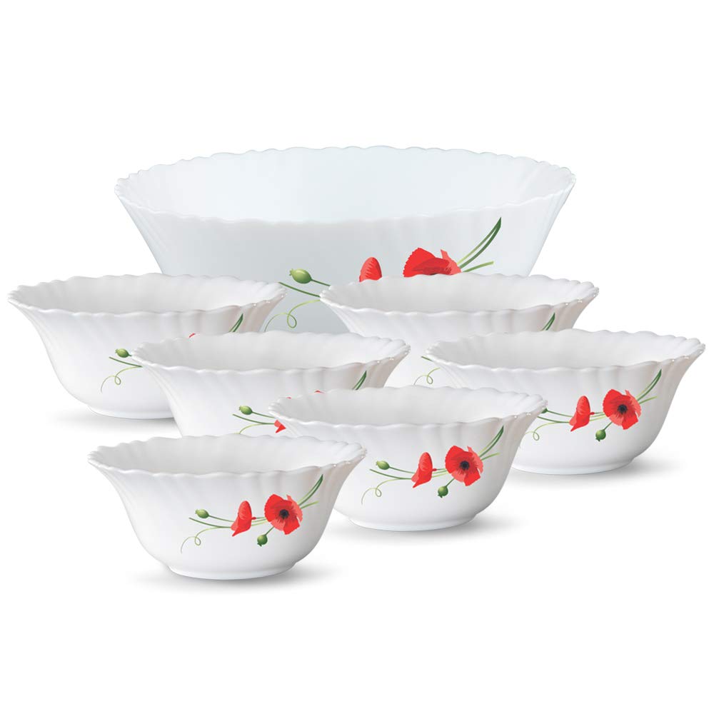 Larah By Borosil Opalware Floral Pudding Set - White, 210 ML (B07G4TY97P) Amazon Price History, Amazon Price Tracker