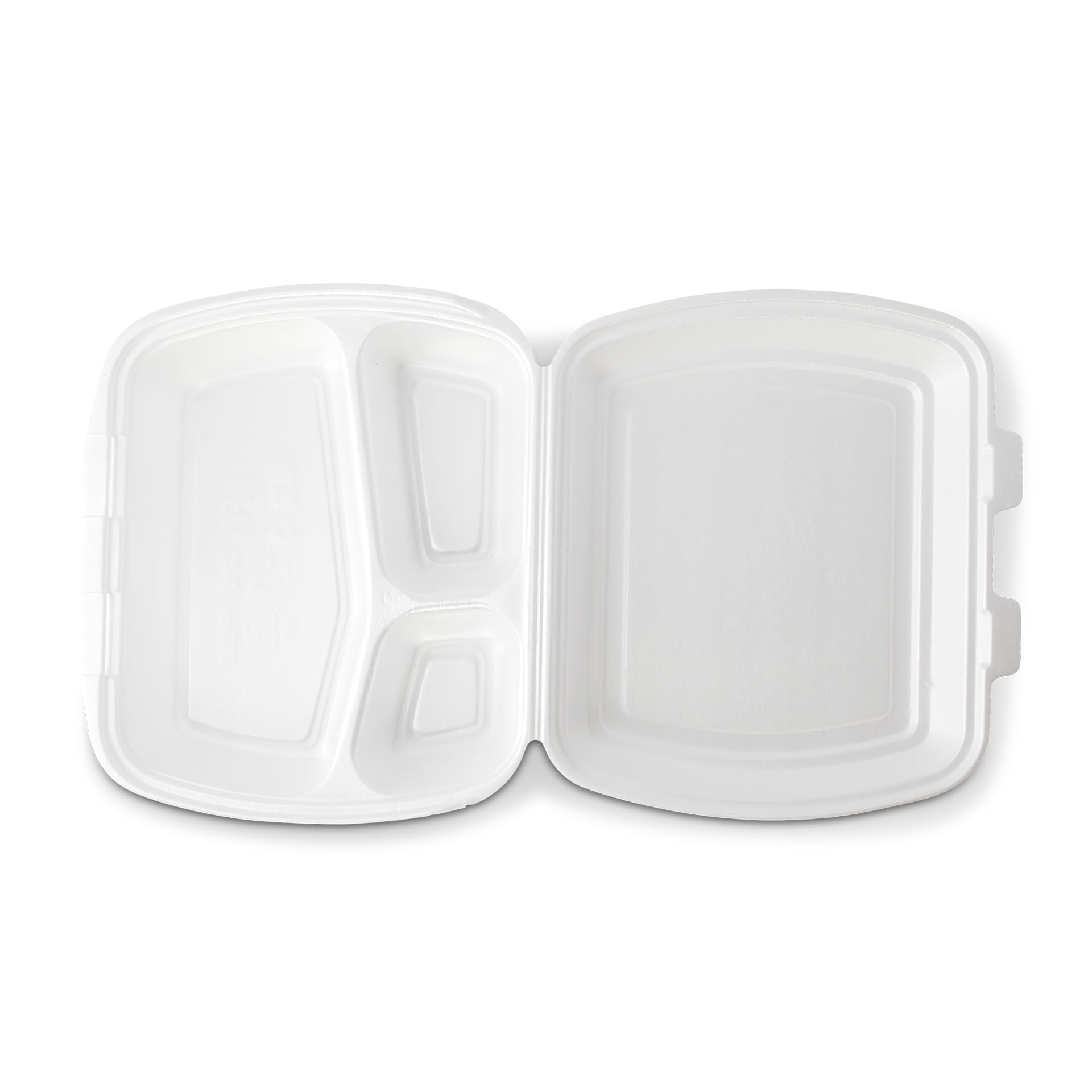 menu box 3 scomparti 200 pz 24 x 20,5 x 7 cm HP4/3 rettangolari bianche - XPS espanso - contenitori per insalata da asporto, box termiche per alimenti, vaschette monouso con coperchio
