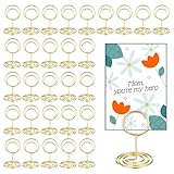 DIVINA VITAE 30 Pcs Place Card Holders for Table, Gold Table Card Holder 1.9 inch Table Number Stands Small Placecard Holders Table Number Holders for Centerpieces Wedding Reception Party Restaurant