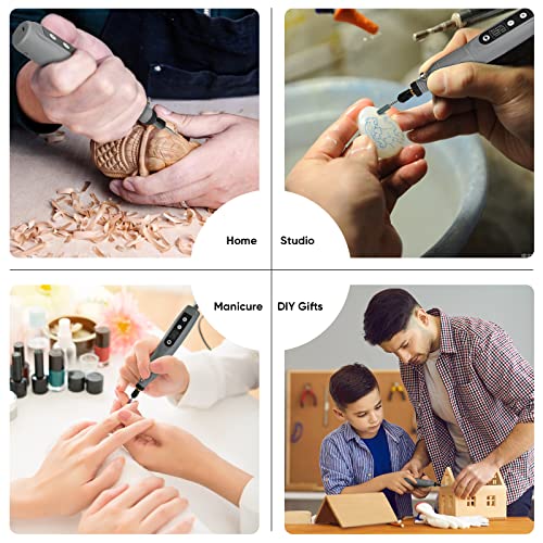 Jedia Cordless Rotary Tool Kit 5-Speed Variable And Usb Charging Cable Mini Power Rotary Tools, 3.7V With 45Pcs Accessories For Cutting, Drilling, Sanding, Engraving, Polishing & Diy Crafts (Grey) #TOP5