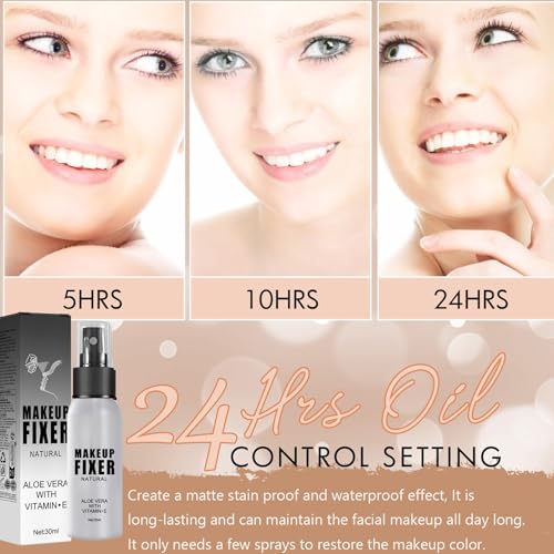 Spray Fijador de Maquillaje 2 Unidades, Fijador de Maquillaje de Larga Duración Para un Acabado Natural y Fresco Sin Polvos, Hidratante, Textura Ligera, Cómodo de Llevar, Para Todo Tipo de Pieles - imagen 5