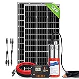 ECO-WORTHY 200W Deep Well Submersible Pump Kit, Large Flow 3.2GPM Solar Well Pump + 200W Solar Panel Kit for Deep Well/Pond/Lake - DELICERY IN 3 PACKAGES