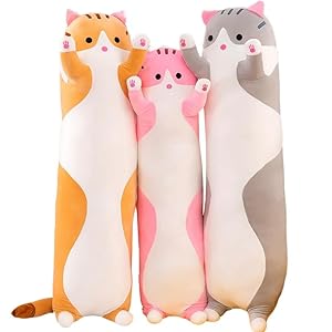 Almohada de peluche para gatos (90 cm), diseño de gato