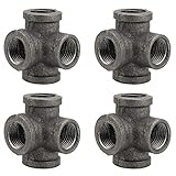 Raccords de tuyau en fer malléable noir : c'est un excellent choix pour vos projets de bricolage. Parfait pour un projet industriel, steampunk, vintage, rétro, usine, supports d'étagère et raccords de tuyau de gaz.
