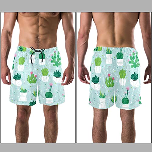 JDEZ Maillot de Bain Homme Cactus Mignon Short de Plage
