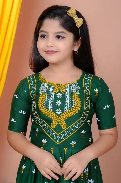 Image of Girls' Traditional Printed Kurti with Palazzo and Dupatta Set, Pink and White, Floral Design