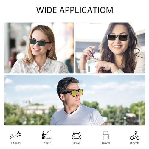 Image of HIBLOKS 2 Pcs Polarized Clip for Ray-Ban Meta Wayfarer RW4008 and Gen 2 RW4012 Large (53-22), Fade Clip Compatible with Meta Wayfarer Gen 2 Protect Your Eyes, Cool and Fashionable (Black+