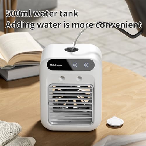 Doucdoft L7 Portable Air Conditioner For Camping, 3H Battery Cooling Fans Humidifier For Car, 500Ml Tank Evaporative Air Cooler, Personal Air Conditioner For Room thumb #1