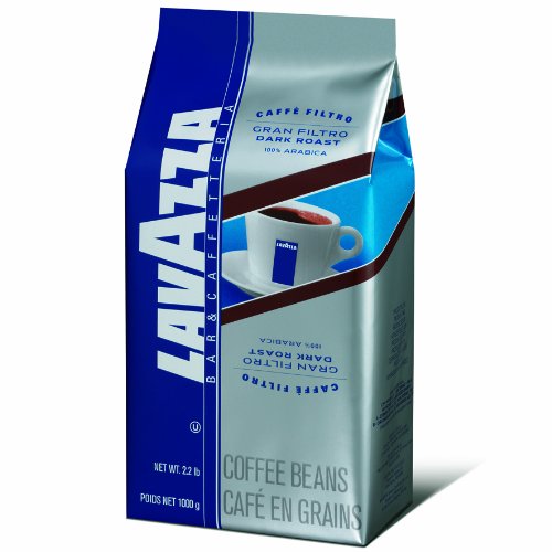 Lavazza Gran Filtro Whole Bean Coffee Blend, Dark Roast, 2.2-Pound Bags (Pack of 2)