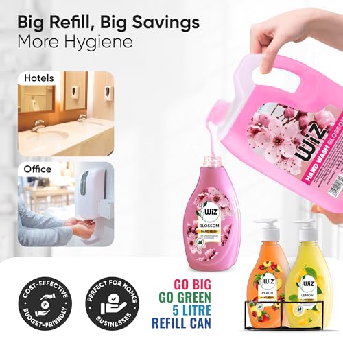 Image of Wiz Lemon Handwash Liquid Soap Refill Can - 5L | Germ Protection | Hand Wash with Added pH-Balanced & Moisturizers for Soft & Gentle Hands | Suitable for all Skin Types