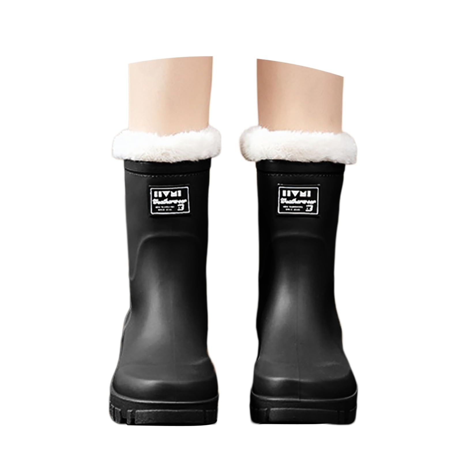 Generisch Chelsea Boots Wasserdicht Women 2025 Gummistiefel Halbhoch Regenschuhe AntRutsch Reissfest Elastisch Regenstiefel Regenstiefeletten Bequem Und Nicht Schleifend PVC-Material Sohle Einfarbig
