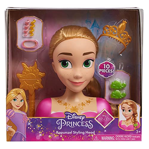 Just Play Disney Princess Roszpunka głowica fryzjerska 20 cm z 10 akcesoriami do stylizacji włosów, od 3 lat