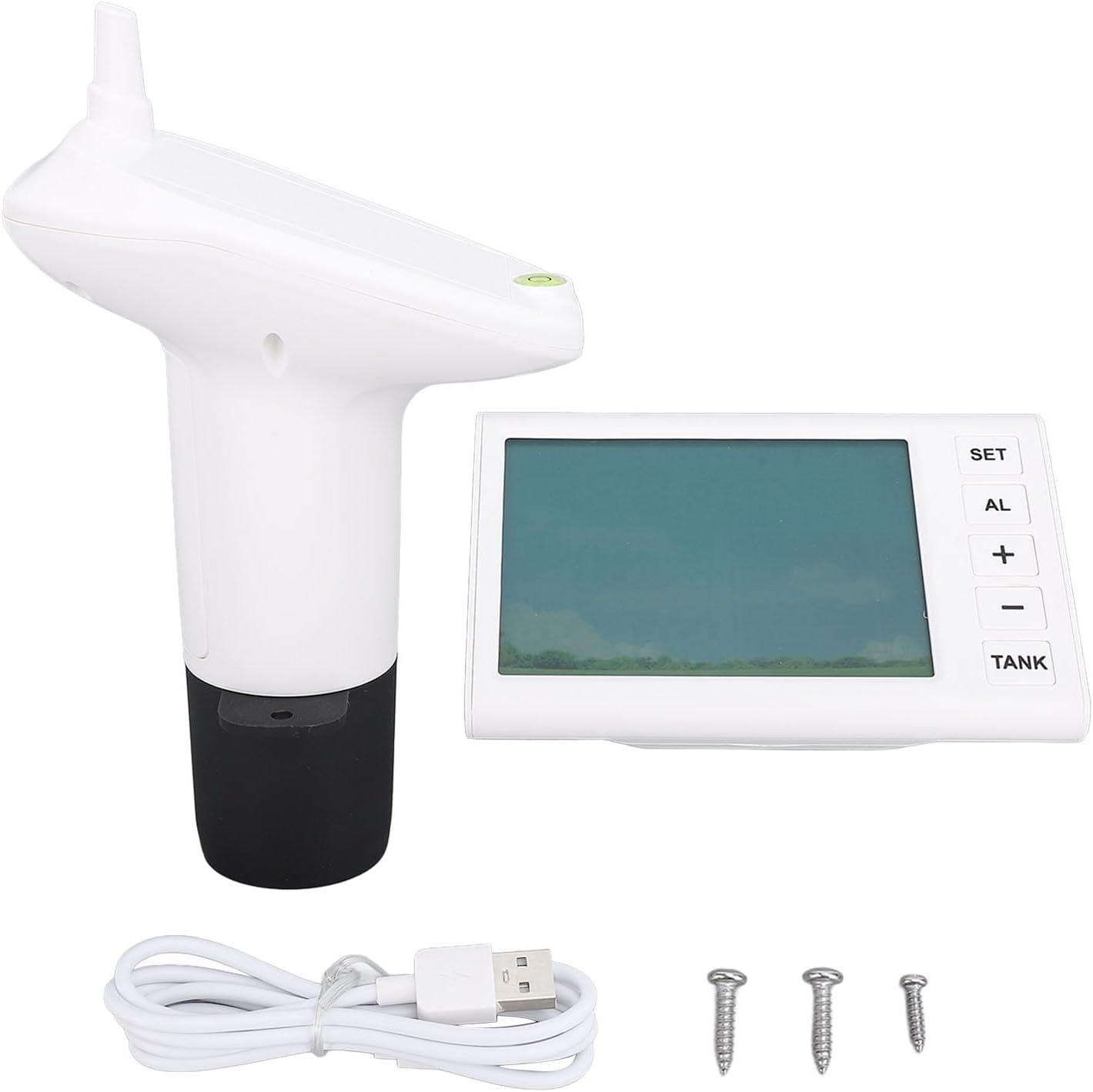 Ultrasonic Water Liquid Depth Level Meter Ultrasonic Level Sensor Transmitter with Temperature Digital Display Depth Gauge