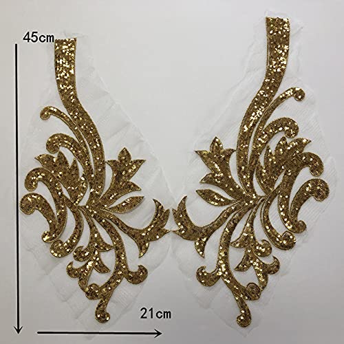 Tessuto Tulle Elasticizzato Ricamato con paillettes oro - Iaia Tessuti