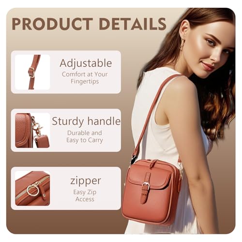 Leather Crossbody Bag for Women, 2025 New Double Layer Large Capacity Messenger Bag, Anti Theft Purse Shoulder Bag4